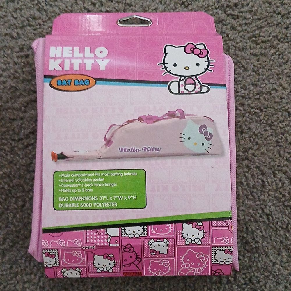 Hello Kitty Baseball Bat/Helmet Bag Pink 31"x7"x9"  NEW